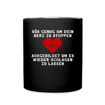 Notarzt Arzt Rettungssanitäter Krankenhaus - Tasse einfarbig - Schwarz - Vorne