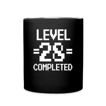 28. Geburtstag Retro Level 28 Jahre Party - Tasse einfarbig - Schwarz - Vorne