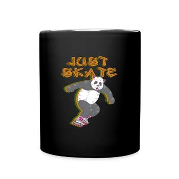 Just Skate Panda Inline Skating Rollerblading Gift - Full Colour Mug - black - Front
