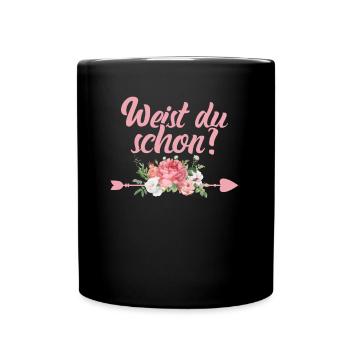 Große Schwester 2021 Werdende Schwester - Tasse einfarbig - Schwarz - Vorne