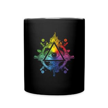 Illuminati Symbol All Seeing Eye Freimaurerdreieck - Tasse einfarbig - Schwarz - Vorne