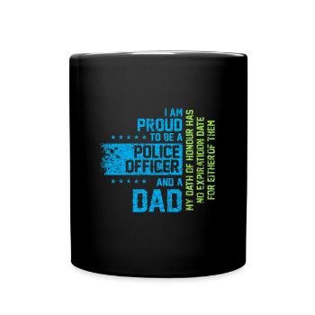 Polizist Papa Papa Vater Polizist Geschenk - Tasse einfarbig - Schwarz - Vorne