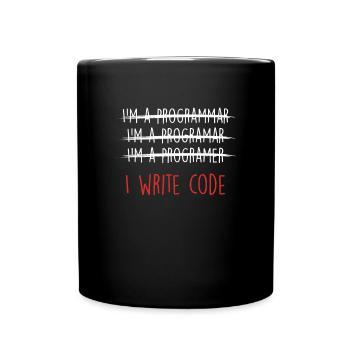 Ich schreibe Code Coder Programmer Programmiergeschenk - Tasse einfarbig - Schwarz - Vorne