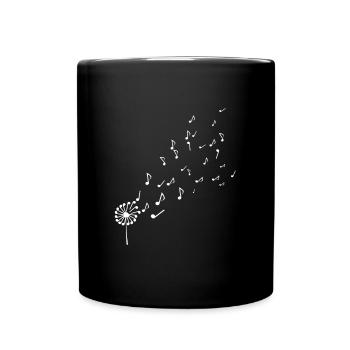 Dandelion Music Notes Piano Player Pianist Gift - Full Colour Mug - black - Front
