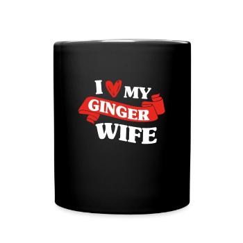 J'aime ma femme au gingembre rousse rousse cheveux roux - Mug uni - noir - Devant