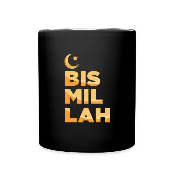 Bismillah Muslim Allah Islam Mosque Mecca Hajj - Full Colour Mug - black - Front