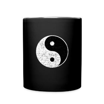 Yin Yang Retro Vintage Harmony Taoism Yoga Gift - Mug uni - noir - Devant