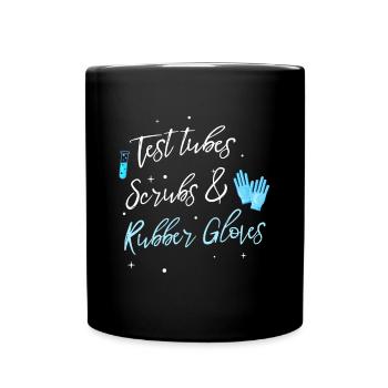 Laboratoire médical de tubes à essai et de gants en caoutchouc - Mug uni - noir - Devant