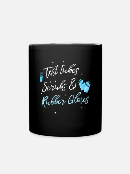 Medizinisches Labor für Reagenzgläser und Gummihandschuhe - Tasse einfarbig - Schwarz
