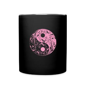 Cadeau de taoïsme d'harmonie de fleurs roses de Yin Yang - Mug uni - noir - Devant