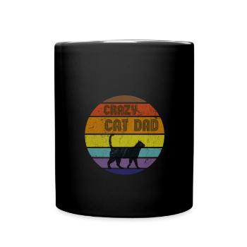 Katzen Liebling - Crazy Cat Dad - Tasse einfarbig - Schwarz - Vorne