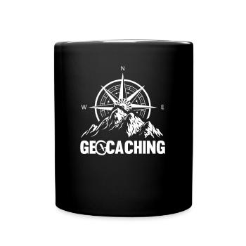 Geocaching Kompass Radar GPS Geocacher Geschenk - Tasse einfarbig - Schwarz - Vorne