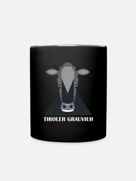 Kuh Tiroler Grauvieh Bauer Landwirt Rind Geschenk - Tasse einfarbig - Schwarz