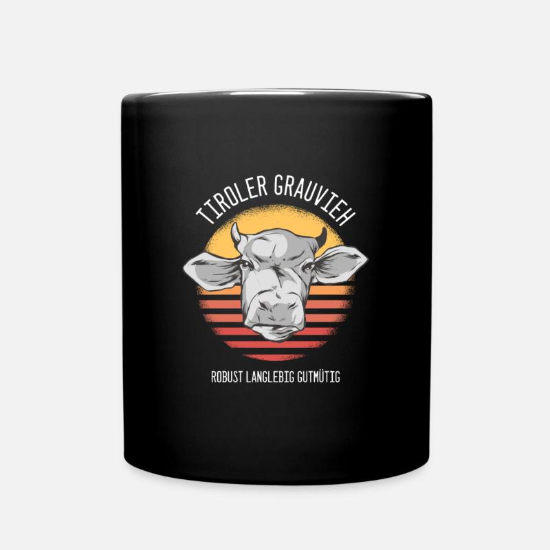 Tiroler Grauvieh Tirol Osttirol Kuh Bauer Geschenk - Tasse einfarbig - Schwarz