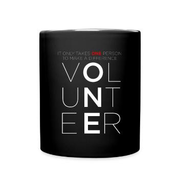 Volunteer Make A Difference Volunteering - Full Colour Mug - black - Front