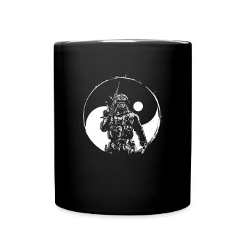 Yin Yang Soldat Harmony Veteran der Militärarmee - Tasse einfarbig - Schwarz - Vorne