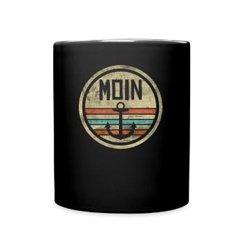 Nordsee Moin Anker Vintage Meer Geschenk - Tasse einfarbig - Schwarz - Vorne