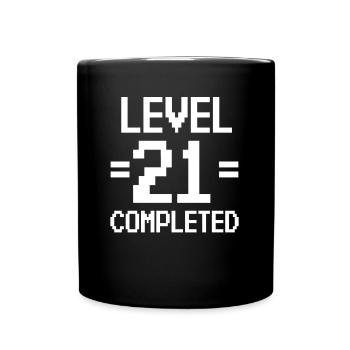 Fête du 21e anniversaire rétro niveau 21 ans - Mug uni - noir - Devant