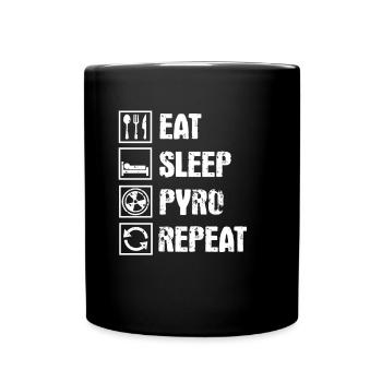 Eat Sleep Pyro Repeat Fireworks Nouvel An - Mug uni - noir - Devant