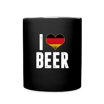 I Live Beer Bier German Flag Beer Lover Drinker - Full Colour Mug - black - Front