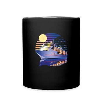 Kreuzfahrtschiff Retro Vintage Sunset Cruising Cruise - Tasse einfarbig - Schwarz - Vorne