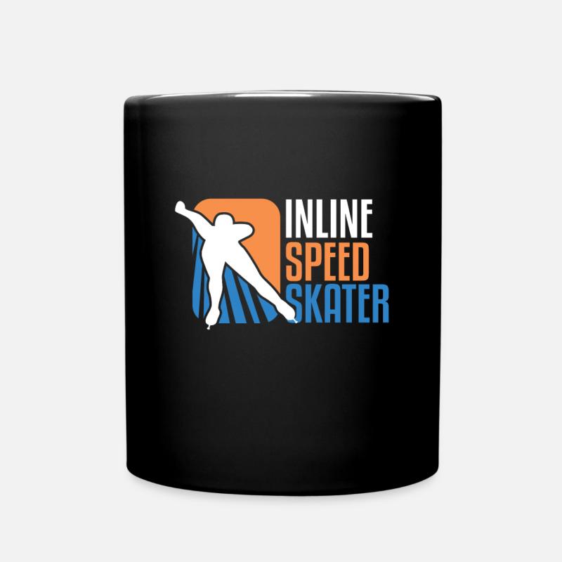 Inline Speed Skater Rollschuhe Rollschuhfahren - Tasse einfarbig - Schwarz