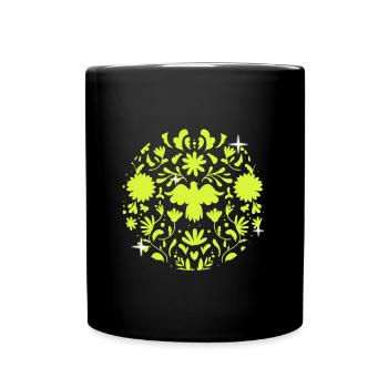 Floral Softball Baseball Pitcher Catcher Geschenk - Tasse einfarbig - Schwarz - Vorne