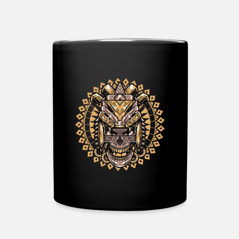 Crâne guerrier aztèque Culture maya Inca - Mug uni - noir