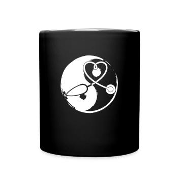 Yin Yang Stethoskop Arzt Medizin Arzt - Tasse einfarbig - Schwarz - Vorne