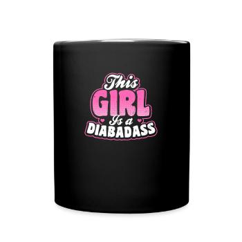 Typ 1 Diabetes Dieses Mädchen ist Diabadass Geschenk - Tasse einfarbig - Schwarz - Vorne