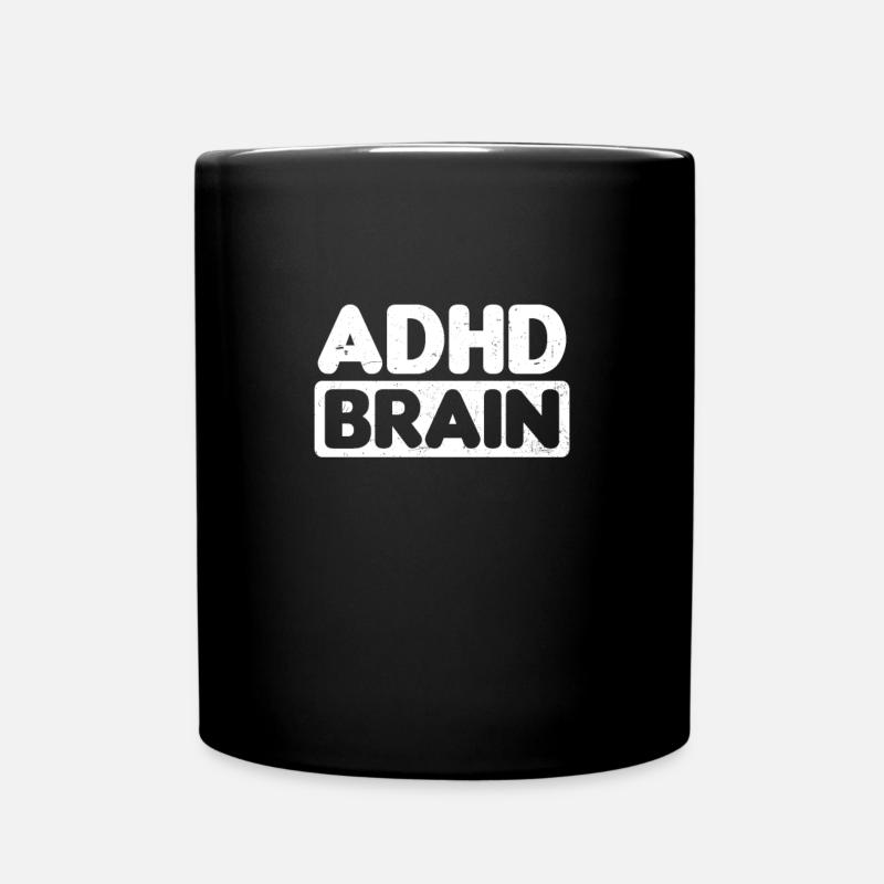 ADHS Gehirn Geschenk - Tasse einfarbig - Schwarz