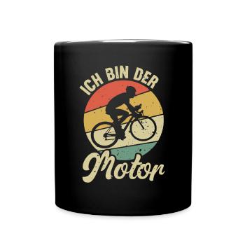 Ich Bin Der Motor Fahrrad Fahrer Vintage Geschenk - Tasse einfarbig - Schwarz - Vorne