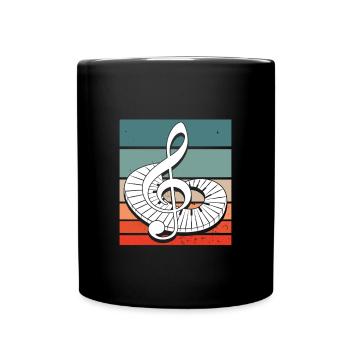 Notes de musique de musicien vintage rétro clé de sol - Mug uni - noir - Devant