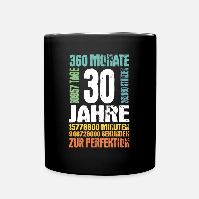 30. Geburtstag Geschenk Retro 30 Jahre - Tasse einfarbig - Schwarz