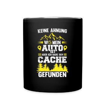 Geocacher Radar Lustiges Geocaching Geschenk - Tasse einfarbig - Schwarz - Vorne
