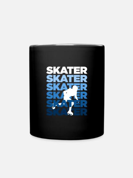 Skater Inline Skating Rollerblading Rollschuhe - Tasse einfarbig - Schwarz