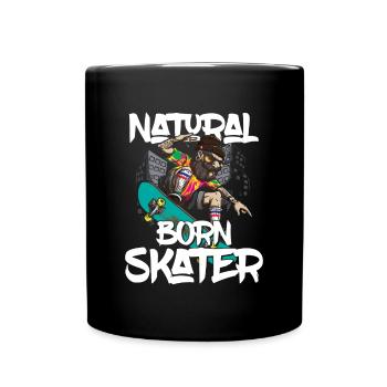 Cadeau de skateboard Skateboard Skater Natural Born - Mug uni - noir - Devant