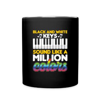 Touches noires et blanches Milion Colors Piano Pianist - Mug uni - noir - Devant