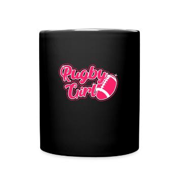 Rugby Girl Rugby Team Joueur de rugby cadeau féminin - Mug uni - noir - Devant