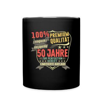 50. Geburtstag Geschenk Januar Jahrgang 1971 50 - Tasse einfarbig - Schwarz - Vorne