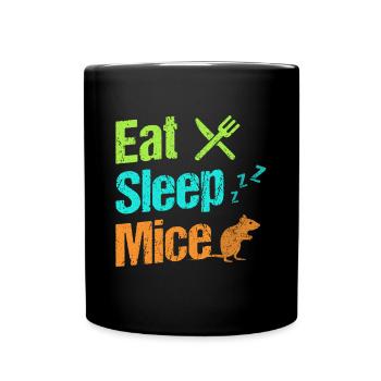 Eat Sleep Mice Rat Mouse Rodent Animal Pet Gift - Full Colour Mug - black - Front