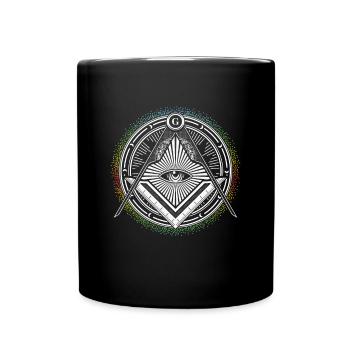 Illuminati Symbol Masonic Triangle Conspiracy G - Full Colour Mug - black - Front