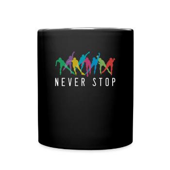 Ne jamais arrêter rollerblading roller en ligne - Mug uni - noir - Devant