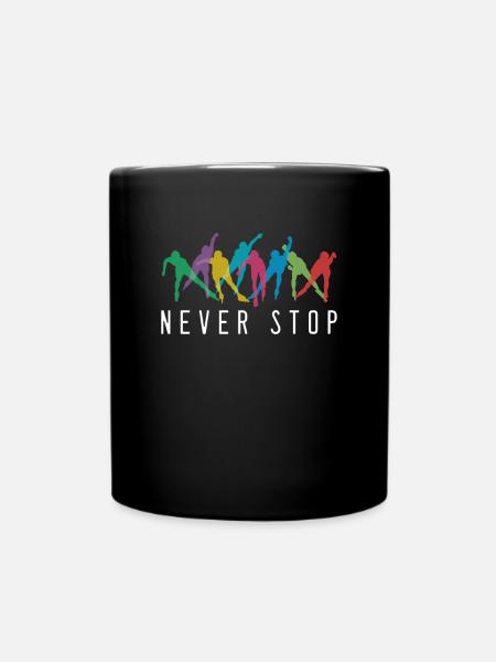 Never Stop Inline Skating Rollerblading Roller - Full Colour Mug - black
