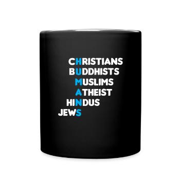 Religion Egalité Chrétien Muslim Buddhist Gift - Mug uni - noir - Devant