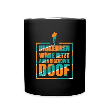 lustiger Spruch Marathon - Tasse einfarbig - Schwarz - Vorne