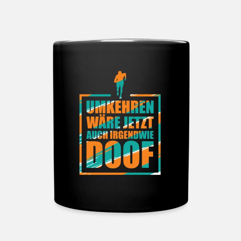 lustiger Spruch Marathon - Tasse einfarbig - Schwarz