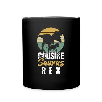 Cousin Saurus Dino Dinosaur Rex Anniversaire - Mug uni - noir - Devant