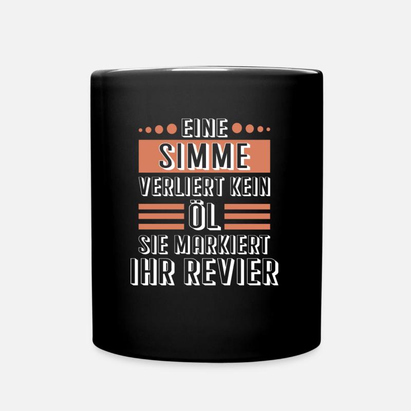 Simson Spruch Simme Moped - verliert kein Öl - Tasse einfarbig - Schwarz