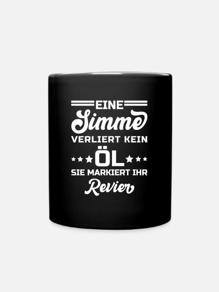 Simson Spruch Simme Moped - verliert kein Öl - Tasse einfarbig - Schwarz